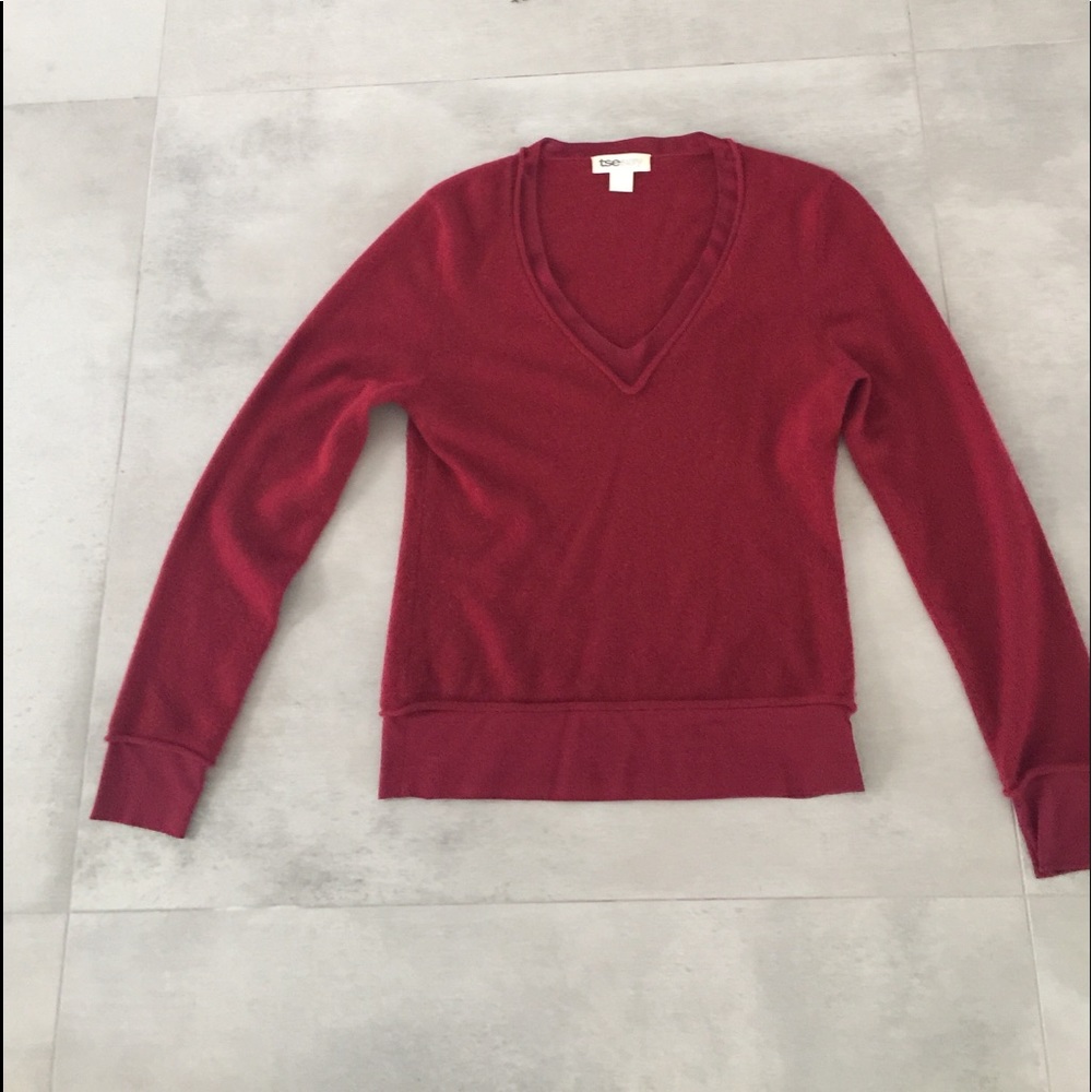 TseSay Burgundy Cashmere Sweater